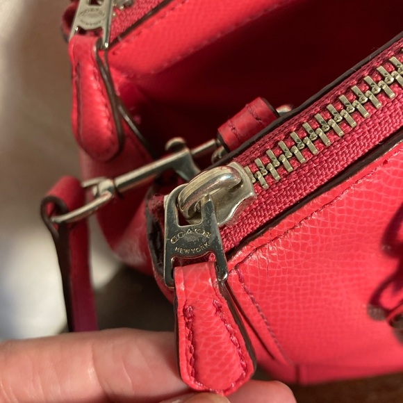 COACH PINK LEATHER SATCHEL TOTE SHOULDERBAG - Picture 12 of 13